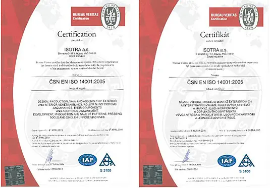 Certification EN ISO 14001
